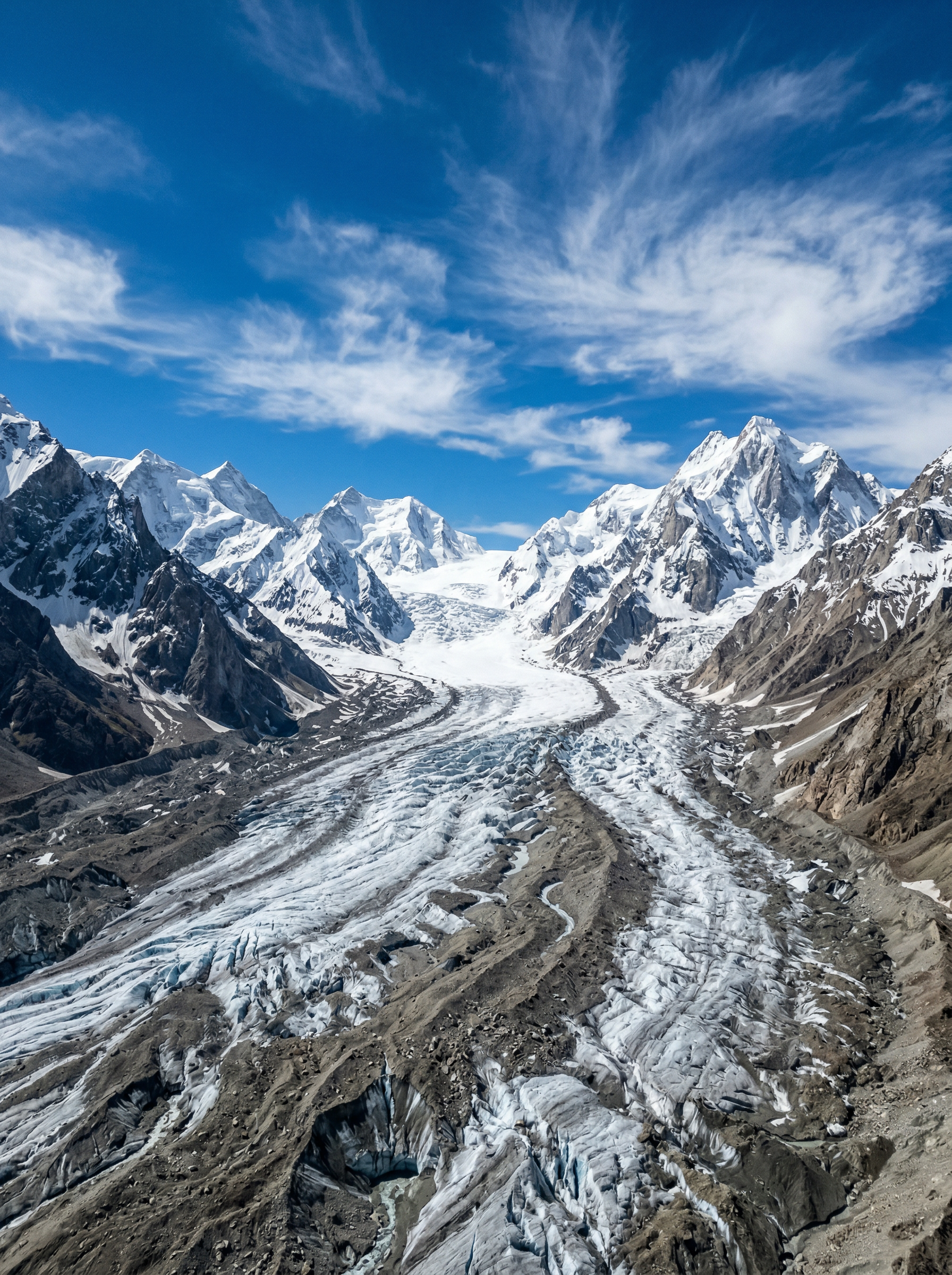 Biafo Glacier and Snow Lake